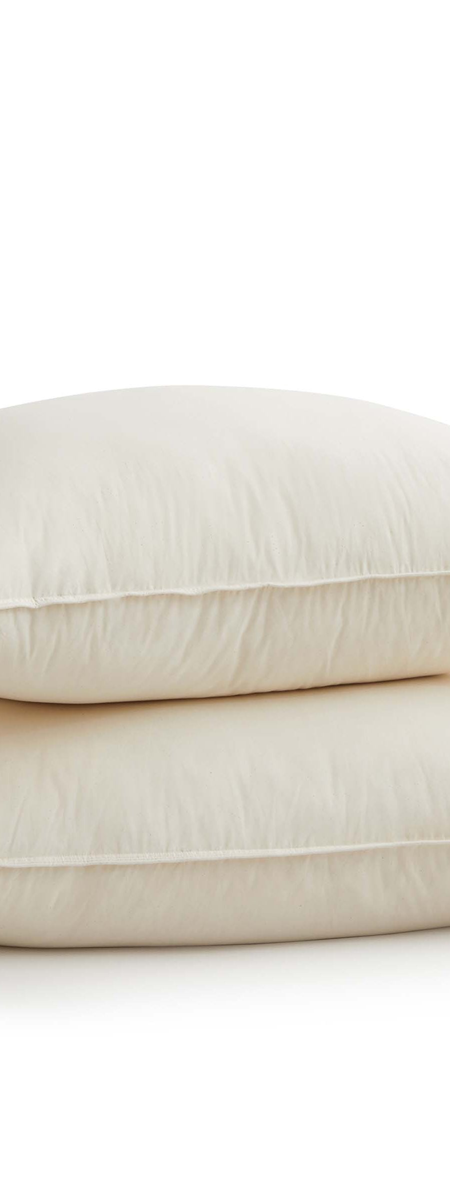 2 Pack Organic Cotton Down Feather Pillows for Back and Side Sleepers