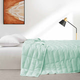 The eco-friendly tencel duvet cover comforter is brushed in the invigorating hues of Mint. Bring the freshness of nature to your room with this cooling down blanket in Mint.