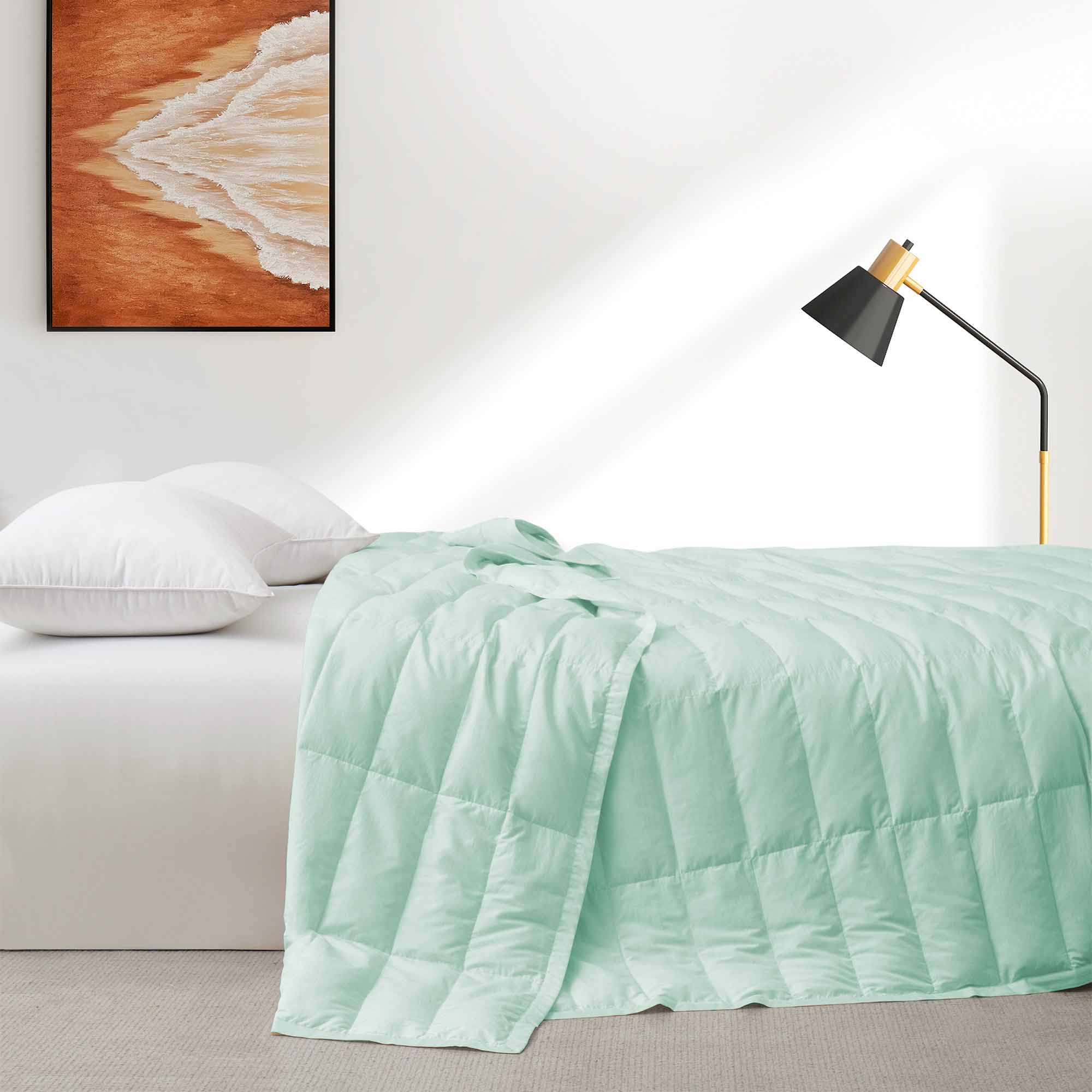 The eco-friendly tencel duvet cover comforter is brushed in the invigorating hues of Mint. Bring the freshness of nature to your room with this cooling down blanket in Mint.