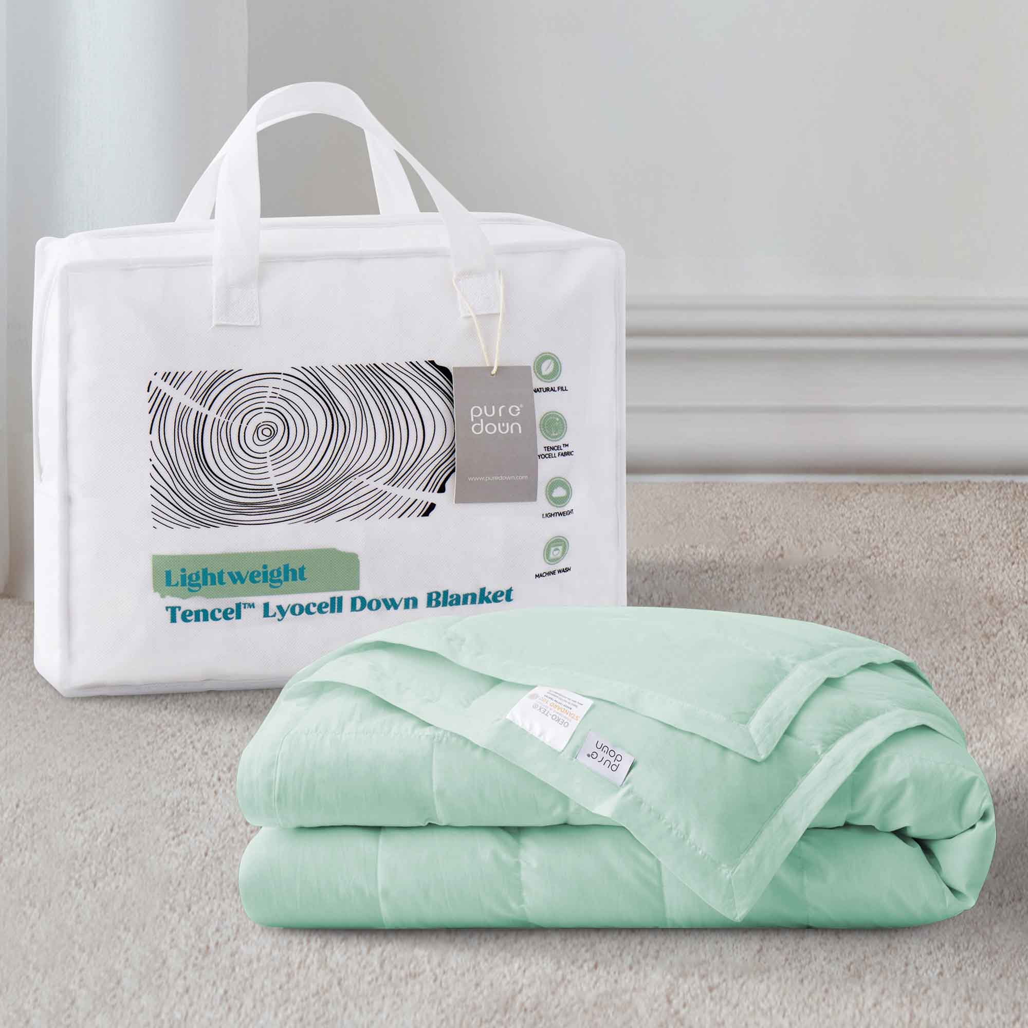 The eco-friendly tencel duvet cover comforter is brushed in the invigorating hues of Mint. Bring the freshness of nature to your room with this cooling down blanket in Mint.