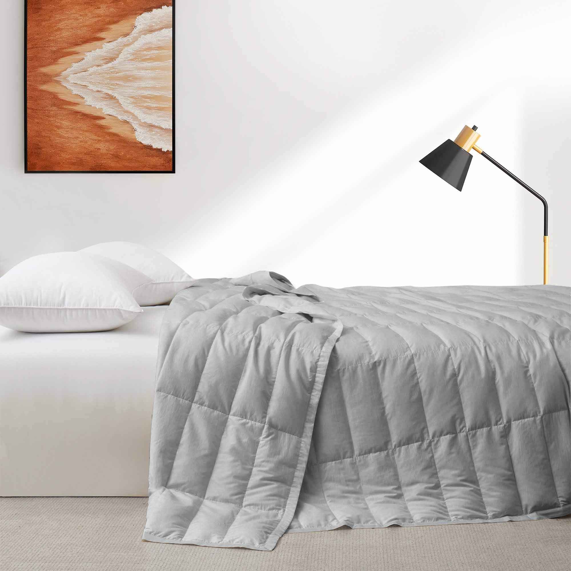 The silky touch comforter is enveloped in the bold shades of Dark Gray. Evoke the feelings of sophistication and strength in your bedroom with this comforter blanket in Dark Gray.