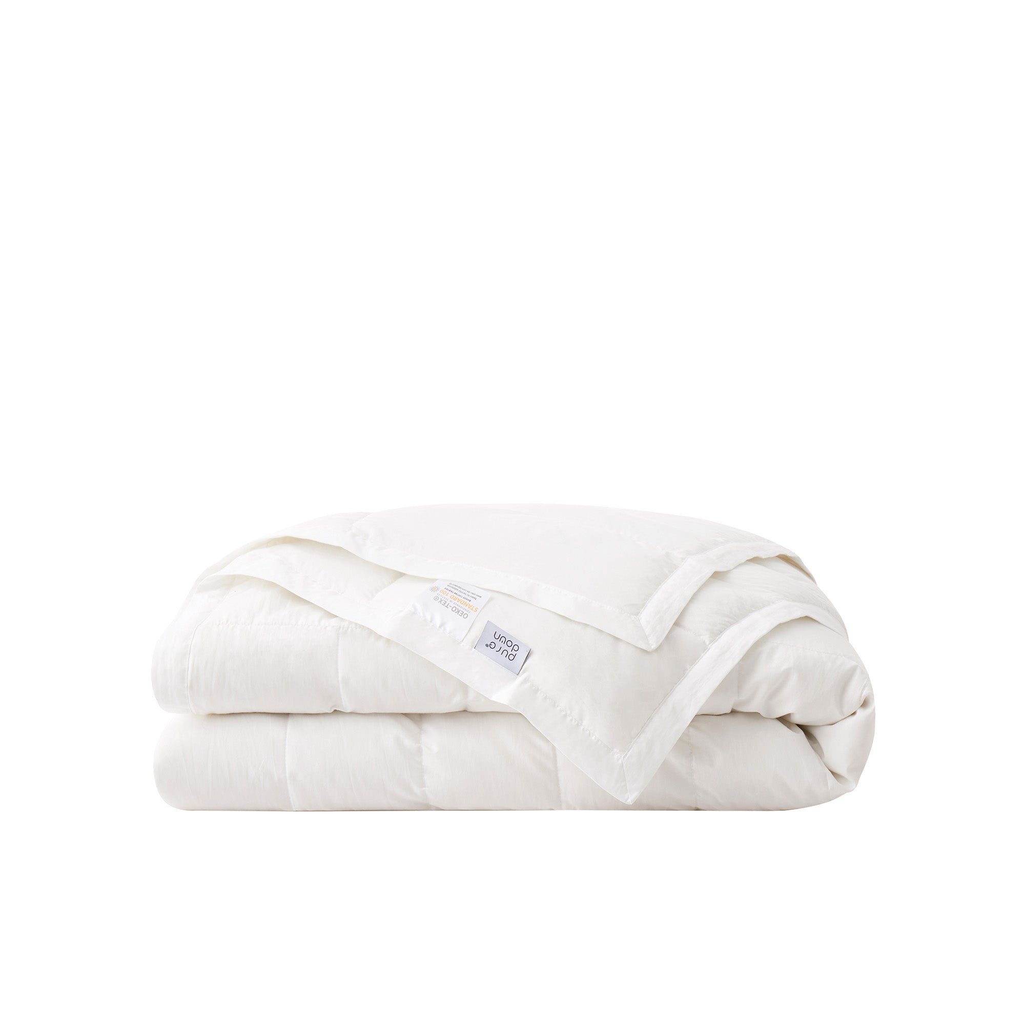 This down blanket is covered in pristine hues of white. Enjoy the coolest sleep every night with these white down blankets.