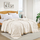 Soft Down Oversized Blanket with Satin Trim for Bed 100% Cotton