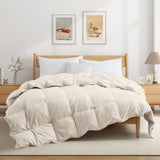 The feather goose down comforters are covered in the subtle touch of cream hues. Bring lavish comfort to your personal space with these feather goose down comforters.