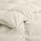 The feather goose down comforters are covered in the subtle touch of cream hues. Bring lavish comfort to your personal space with these feather goose down comforters.