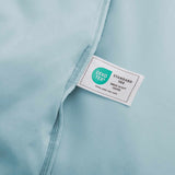 The down comforter with feathers is enveloped in the pristine shades of Sky Blue. Enjoy a cloud-like experience for a cozy sleep with this superior quality down feather comforter with duvet ties.