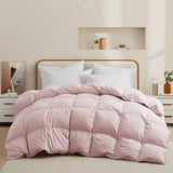 The feather goose down comforter is available in the feminine tones of Pink. Enjoy balanced year-round warmth with this feather goose down comforter.