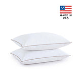 2-pack classic goose down feather pillows with soft cotton shell, offering medium support and natural fill for everyday comfort.