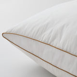 Medium-Firm Goose Feather Down Pillow with Gusset, Medium Neck Support for Stomach, Side and Back Sleepers - White