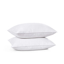 This medium-firm option in pillows with goose feathers is colored in the serene white hues. Adding these down feather pillows to your bedroom will give it an inviting atmosphere and luxurious feel.