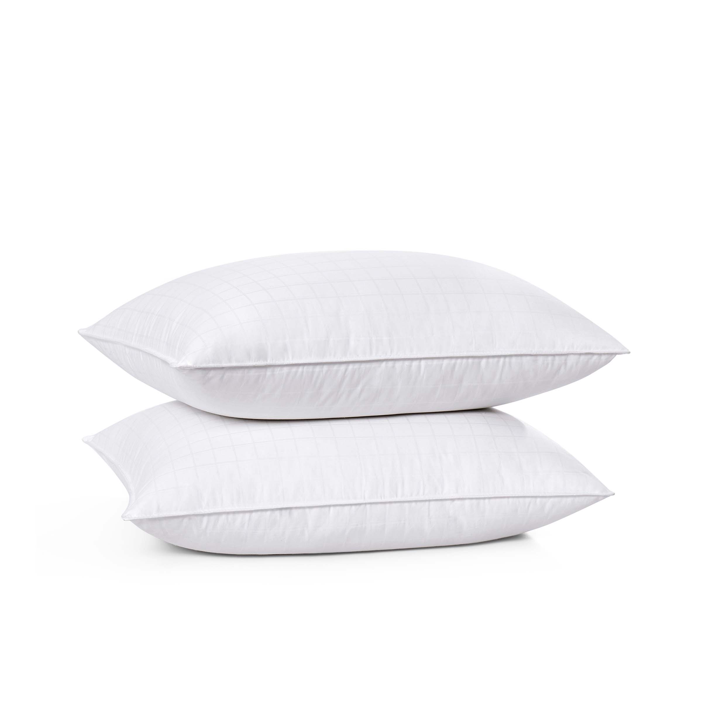 This medium-firm option in pillows with goose feathers is colored in the serene white hues. Adding these down feather pillows to your bedroom will give it an inviting atmosphere and luxurious feel.