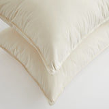 2 Pack 300TC White Down Medium Support Bed Pillows for Side & Back Sleepers with 100% Cotton Fabric