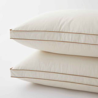 2 Pack Organic Cotton Down Feather Pillows for Back and Side Sleepers, Pillow-in-a-pillow design, 300 TC, 100% Cotton Fabric