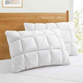 The perfect pillow is brushed in the serene tones of white. Add a dash of summer delight to your room with these luxury down goose feather pillows in white.