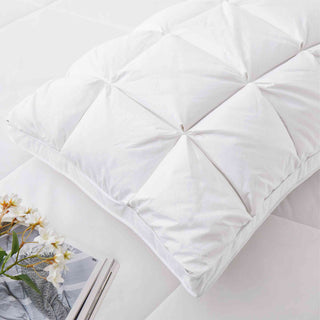 The perfect pillow is brushed in the serene tones of white. Add a dash of summer delight to your room with these luxury down goose feather pillows in white.