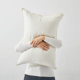 Luxury Natural 100% Organic Down Cotton Bed Pillows (Single Pack) - White