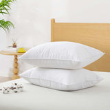 2 Pack Organic Cotton Down Feather Pillows for Back and Side Sleepers
