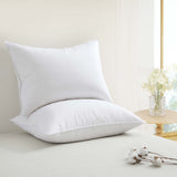 2 Pack Organic Cotton Down Feather Pillows for Back and Side Sleepers