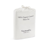 The luxurious textile or natural cotton sheets are brushed in the crisp hues of white. Bring the comfort level and warmth of nature to your space with this organic fiber sheet with pillowcase set in white.