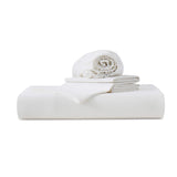 The luxurious textile or natural cotton sheets are brushed in the crisp hues of white. Bring the comfort level and warmth of nature to your space with this organic fiber sheet with pillowcase set in white.
