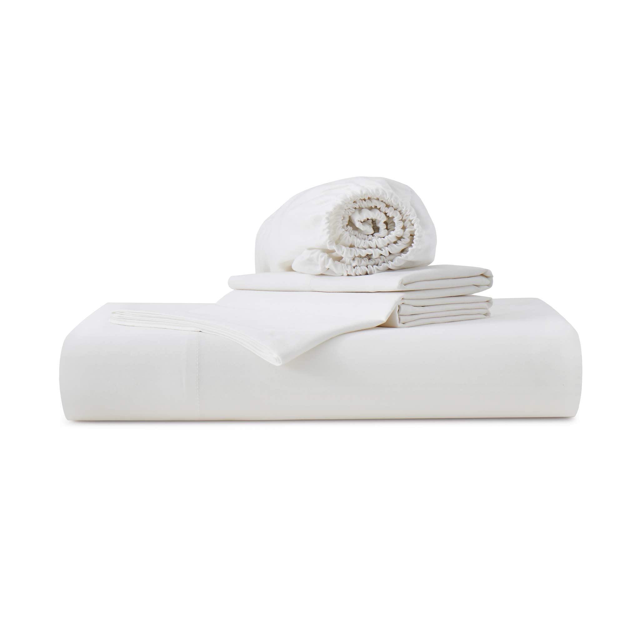 The luxurious textile or natural cotton sheets are brushed in the crisp hues of white. Bring the comfort level and warmth of nature to your space with this organic fiber sheet with pillowcase set in white.