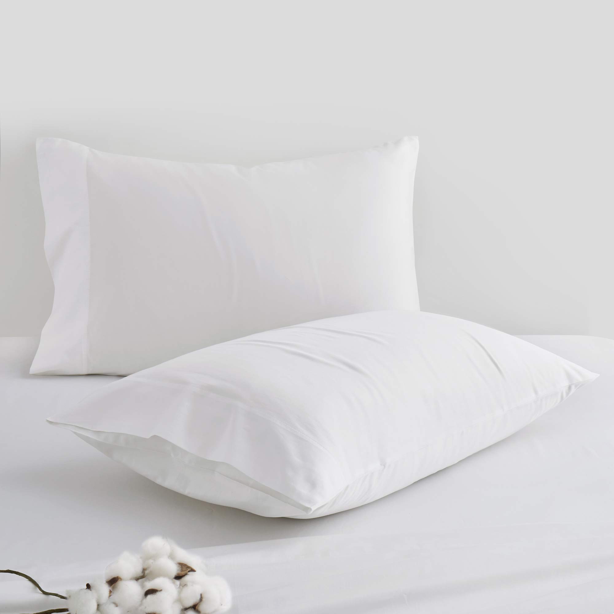 The luxurious textile or natural cotton sheets are brushed in the crisp hues of white. Bring the comfort level and warmth of nature to your space with this organic fiber sheet with pillowcase set in white.