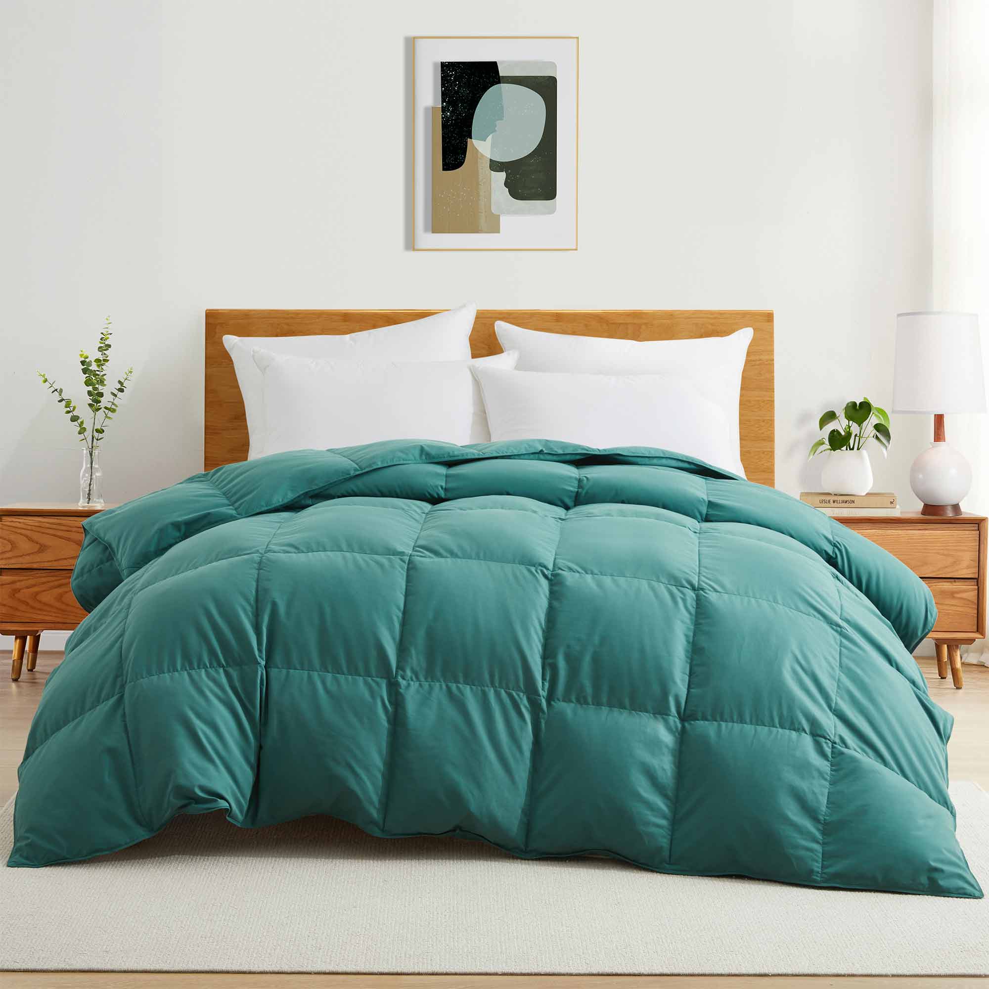 Puredown Lightweight Goose Down Feather Fiber Comforter, Soft and Fluffy  Comforter for Restful Sleep