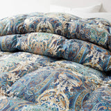 All Season Paisley Floral Printed Vintage White Goose Feather Down Comforter