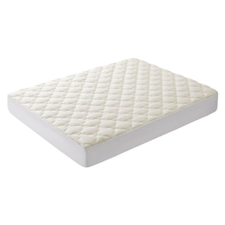 The waterproof protector is covered in the shades of natural material organic cotton or off-white tones. Enjoy extra comfort with this additional layer of comfort white mattress cover on your up to 15 inch deep mattress.