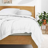 Hotel Quality Luxury Lightweight Jacquard Soft Bed Blanket with Satin Trim, Cozy and Warm