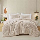 Stay cozy through the cold months with the 3-Piece Plush Reversible Faux Fur Comforter Set in Beige. The warm neutral tone pairs easily with any décor, while plush faux fur and smooth microfiber bring soft comfort and elegant style.