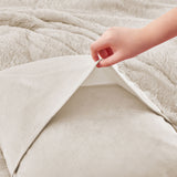 Fluffy Shaggy Reversible Faux Fur Comforter Set, Fuzzy Plush Bedding Set