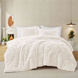 Brighten your winter nights with the 3-Piece Plush Reversible Faux Fur Comforter Set in Cream. Designed for cold weather, this set combines fluffy faux fur with a silky-smooth reverse, creating a light yet luxuriously warm bedding choice.