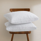 Set of 2 Premium Medium-Firm Goose Feather Down Bed Pillow with Gusset