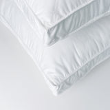 Set of 2 Premium Medium-Firm Goose Feather Down Bed Pillow with Gusset