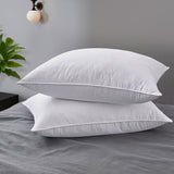 2 Pack Gusseted & Classic Goose Feather Bed Pillows with Soft Cover