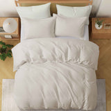 Classic and versatile, the Beige Linen Cotton Blend Duvet Cover Set brings an airy, textured elegance to any bedroom. Made from a 55/45 linen-cotton blend, it offers the crisp feel of linen with the softness of cotton, ensuring moisture-wicking breathability and lasting durability