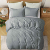Add a touch of modern elegance with the Gray Linen Cotton Blend Duvet Cover Set. The soft, neutral gray complements any style while offering a calm and cozy atmosphere. Crafted from a breathable linen-cotton blend, this set ensures optimal airflow and comfort for hot sleepers and warm climates.