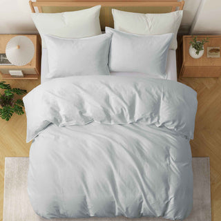 Linen Cotton Blend Duvet Cover Set with Pillowcases