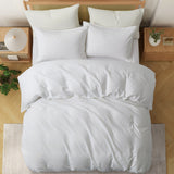 Flax Linen Cotton Blend Duvet Cover Set, Durable, Breathable and Moisture-Wicking, 3 Piece Bedding Set