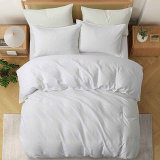 Linen Cotton Blend Duvet Cover Set with Pillowcases