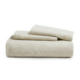 Floral Jacquard Cotton Linen Blend Duvet Cover Set, Bedding Set with Pillowcases