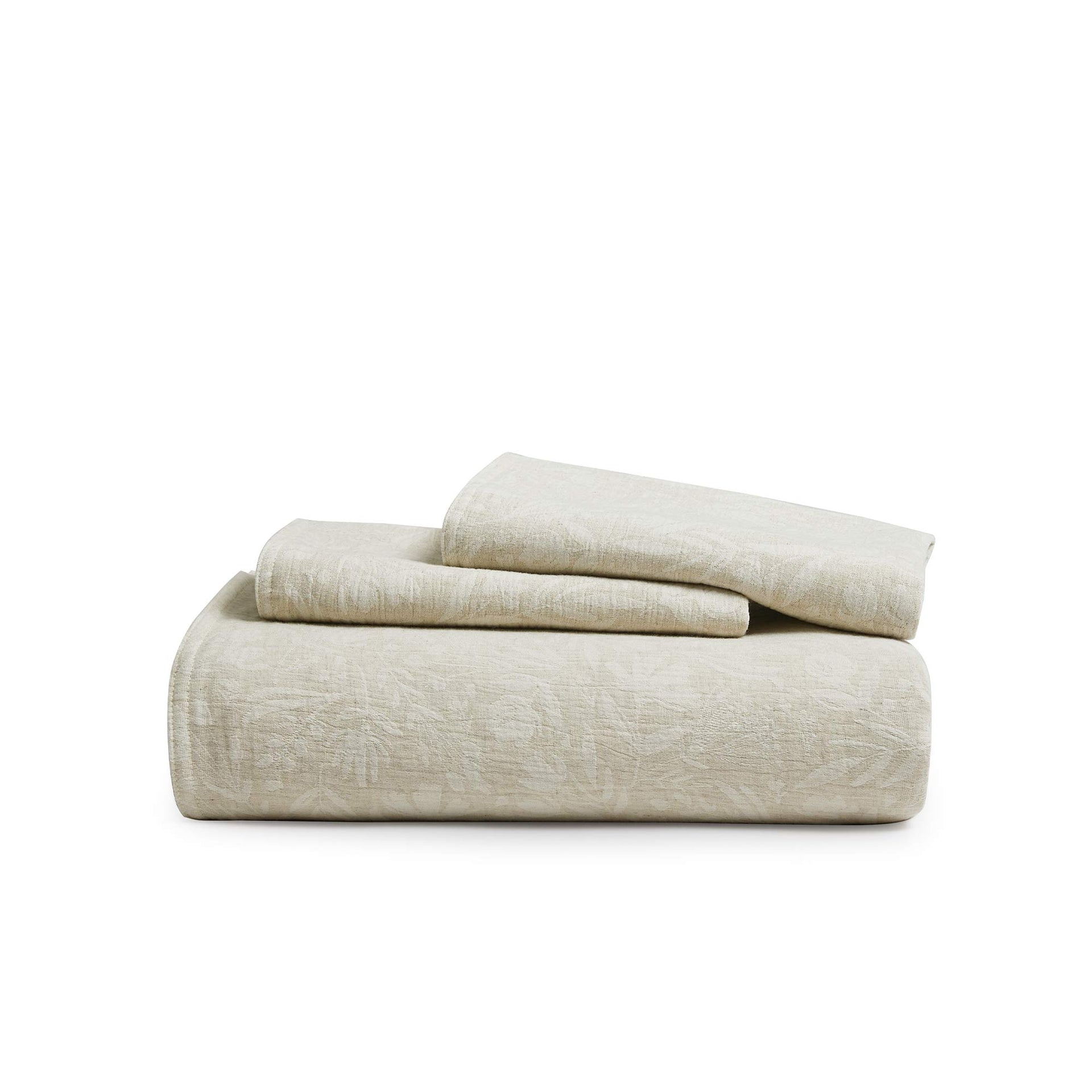 Jacquard Cotton Linen Blend Duvet Cover Set