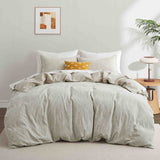 Jacquard Cotton Linen Blend Duvet Cover Set
