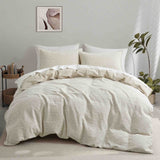 Jacquard Cotton Linen Blend Duvet Cover Set
