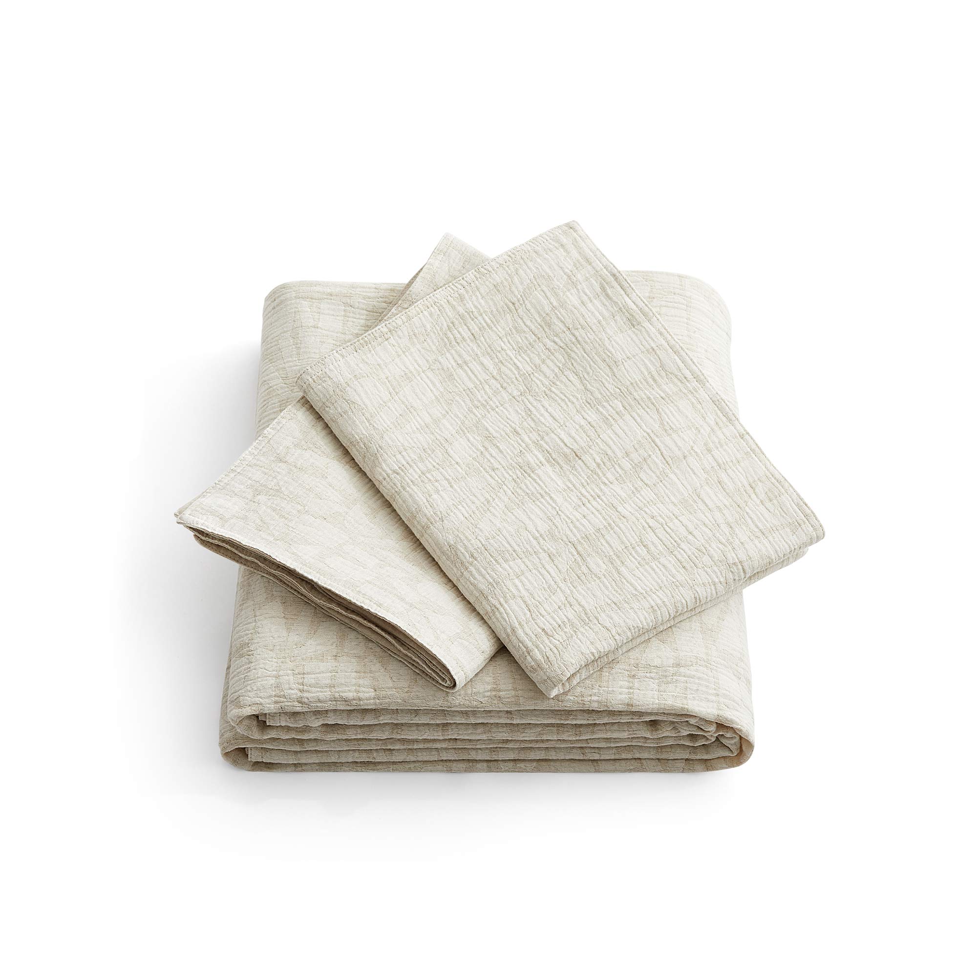 Jacquard Cotton Linen Blend Duvet Cover Set