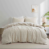 Jacquard Cotton Linen Blend Duvet Cover Set