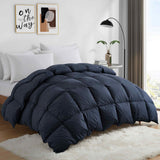 The comforter covers for down comforter are bedecked with intricate and timeless Paisley patterns in black. The premium goose feather comforter, in its sophisticated Paisley Black details, adds a level of sophisticated class to any room for a peaceful sleep experience.