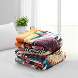 100% Cotton Boho Floral Thermal Breathable Jacquard Throw Blankets