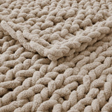 Handmade Chunky Knit Chenille Yarn Throw Blanket 50"x60"